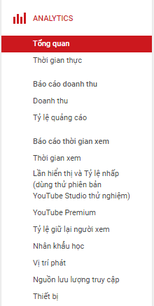 Mở Creator Studio để truy cập Analytic ở kênh YouTube của bạn.