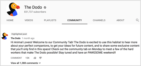 Giới thiệu tab cộng đồng trên YouTube