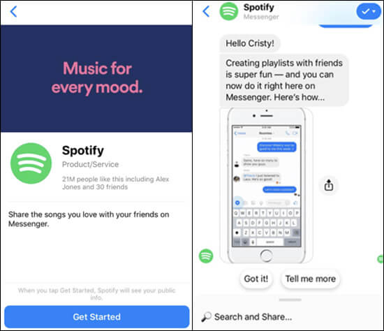 Chatbot giúp gửi nhạc cho bạn bè
